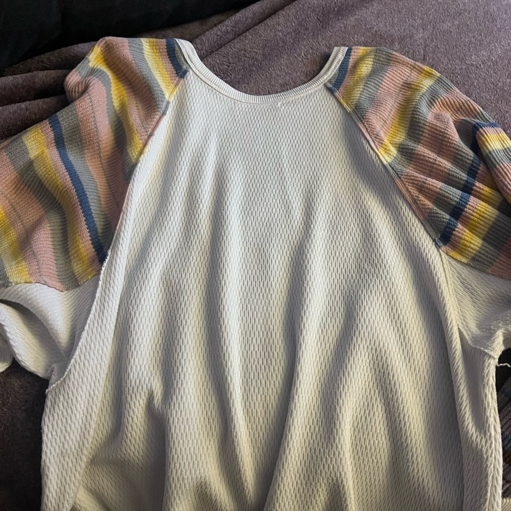 We the Free Rainbow Balloon Sleeve Sweater - Picture 5 of 9